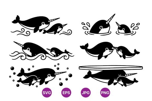 Cute Narwhal Mom and Baby SVG: A Versatile Graphic for Bloggers and Content Creators
