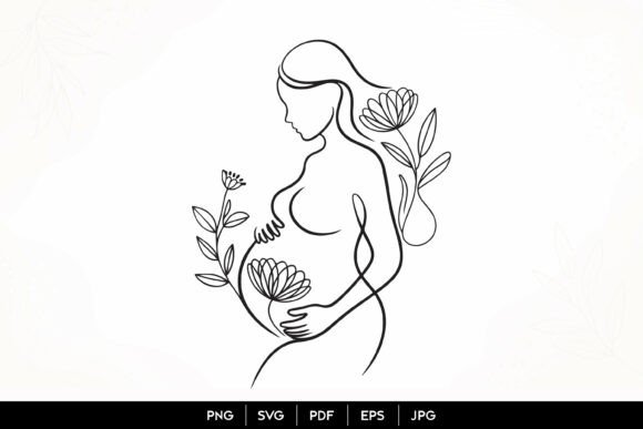 Floral Pregnancy Line Art SVG: A Versatile Illustration for Modern Content Design