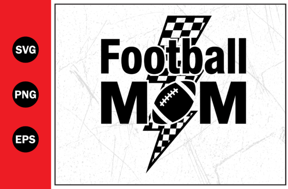 Football Mom Sports Lightning Bolt SVG – A Dynamic Graphic for T-Shirt Designs