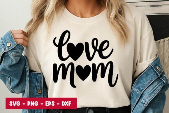 Love Mom Script Typography for Real Embroidery Projects