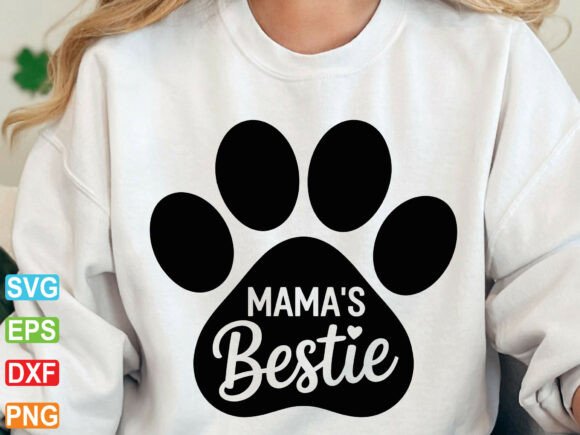 Mama s Bestie Paw Print SVG Dog Mom: A Versatile Graphic Design Asset for Modern T-Shirt Designs