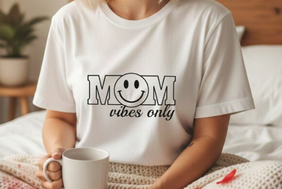 Mom Vibes Only Trendy SVG Design: A Versatile Graphic for T-Shirt Designs and Handmade Projects