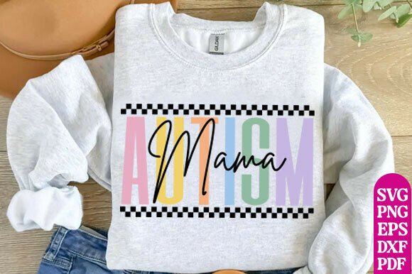 Pastel Autism Mama Png Svg, Autism Mom Graphics for T-Shirt Designs