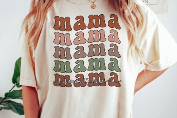 Retro Mama SVG Stacked Mom – A Versatile Graphic Design Asset for T-Shirt Designs and Branding