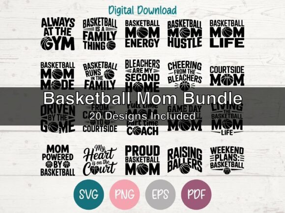 Reviewing Basketball Mom Bundle of 20 SVG PNG EPS for T-Shirt Design Projects